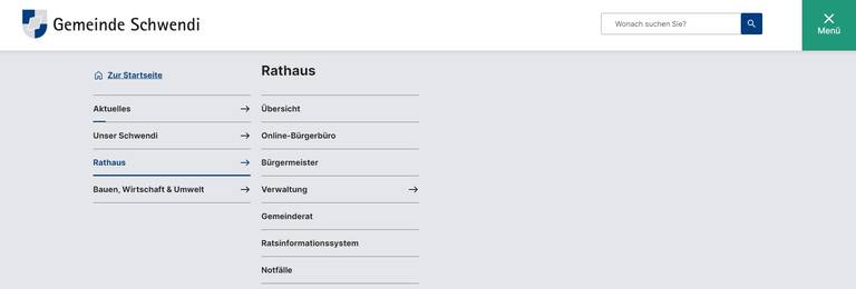 Das Menü - Unterpunkte